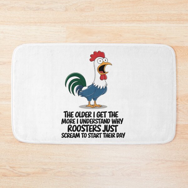 Item preview, the older I get, rooster, scream, grumpy, funnyfits70, Humor, Funny, retro, vintage, funny quotes, animal humor, designed and sold by FunnyFits70.