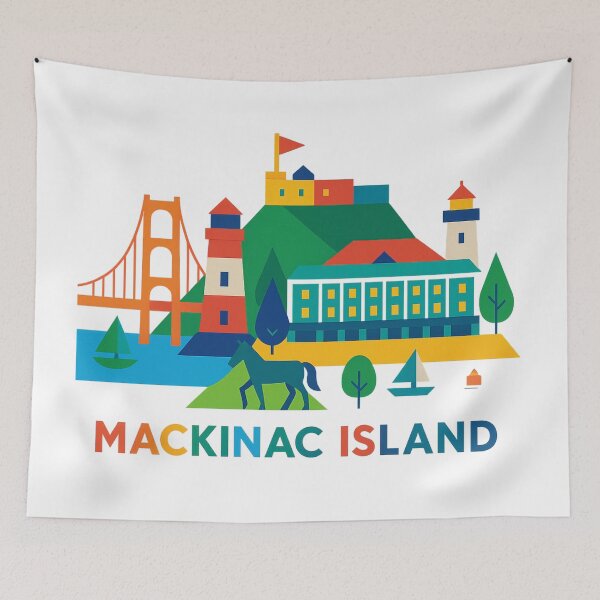 Item preview, Mackinac Island Skyline: Vintage Travel, Nature & No Cars designed and sold by Globalcitytees.