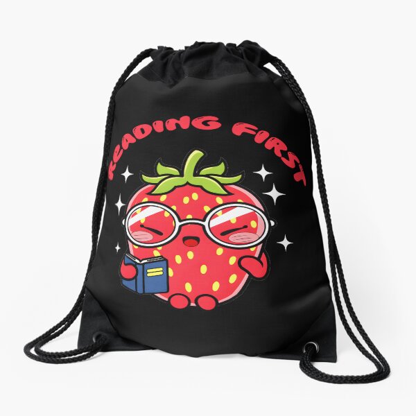 Item preview, Reading First - Cute Kawaii Strawberry Book Lover For Readers designed and sold by ViktoonShirts.