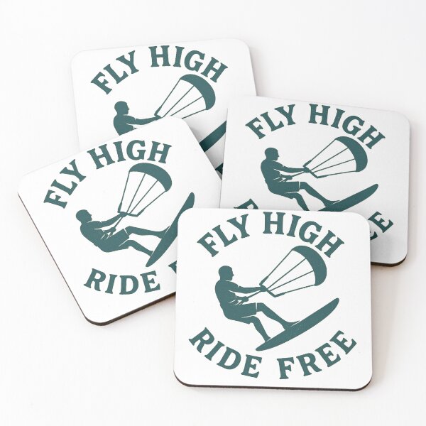 Item preview, Kitesurf Retro – Fly High Ride Free – Vintage Surf Design designed and sold by OTSC.