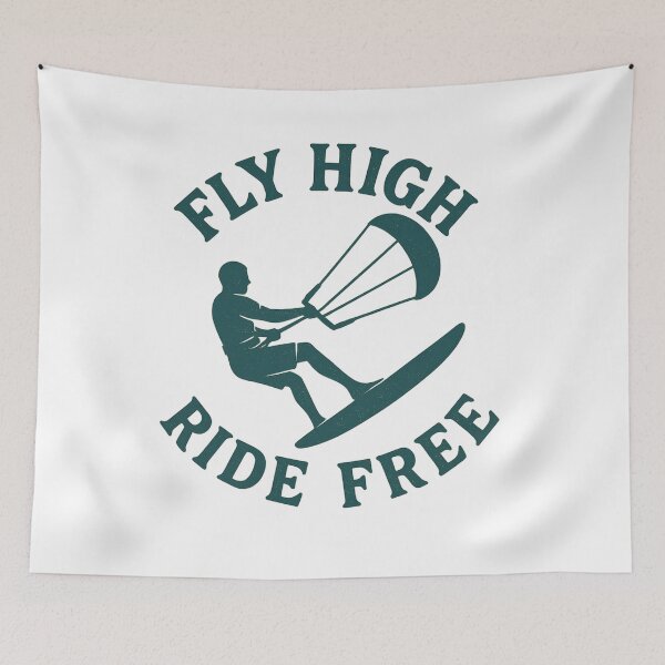 Item preview, Kitesurf Retro – Fly High Ride Free – Vintage Surf Design designed and sold by OTSC.