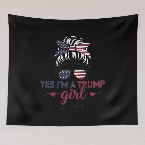 Item preview, Yes I'm A Trump Girl Get Over It Messy Bun Hair Trump 2024 designed and sold by splindoershop.