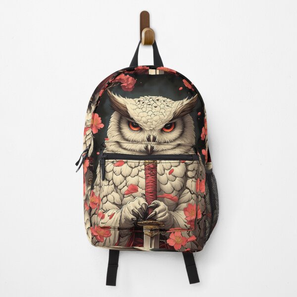 Item preview, Animal Owl Samurai Noble Warrior with Sword and Falling Sakura Petals designed and sold by korinekiljoe.