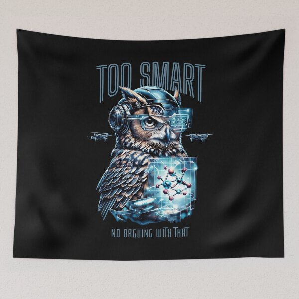 Item preview, Too Smart Owl Tech - Futuristic Science Nerd Bird Design designed and sold by QuirkySpark.
