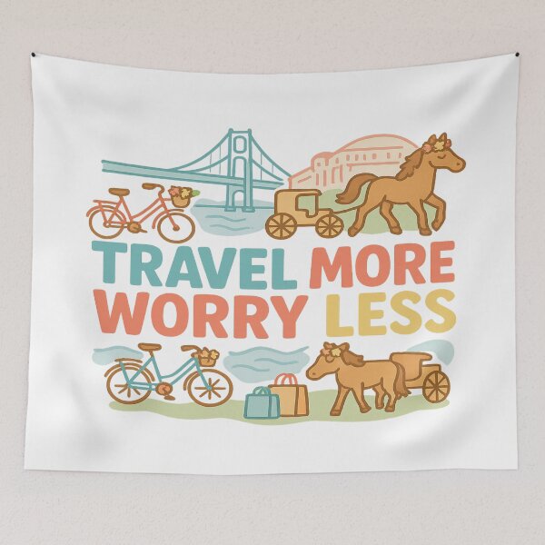 Item preview, Travel More, Worry Less – Mackinac Island Adventure designed and sold by Globalcitytees.