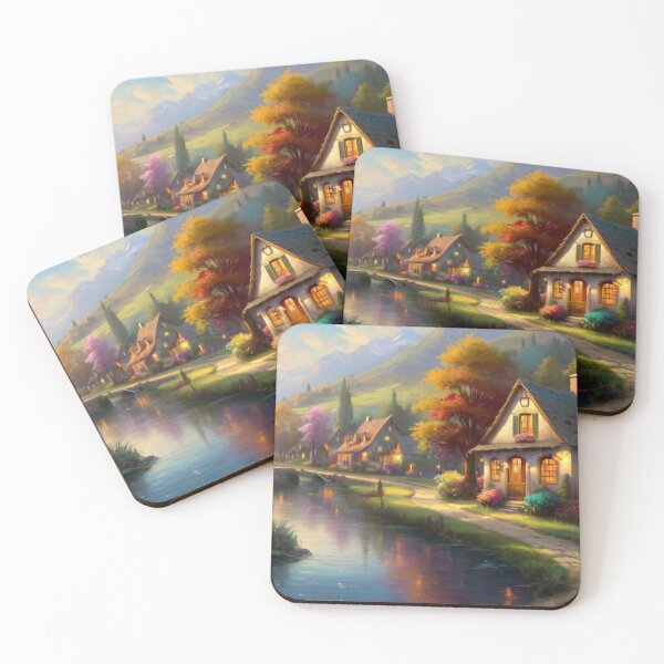 Item preview, Golden Light on the Canal Village designed and sold by BlareBlare.