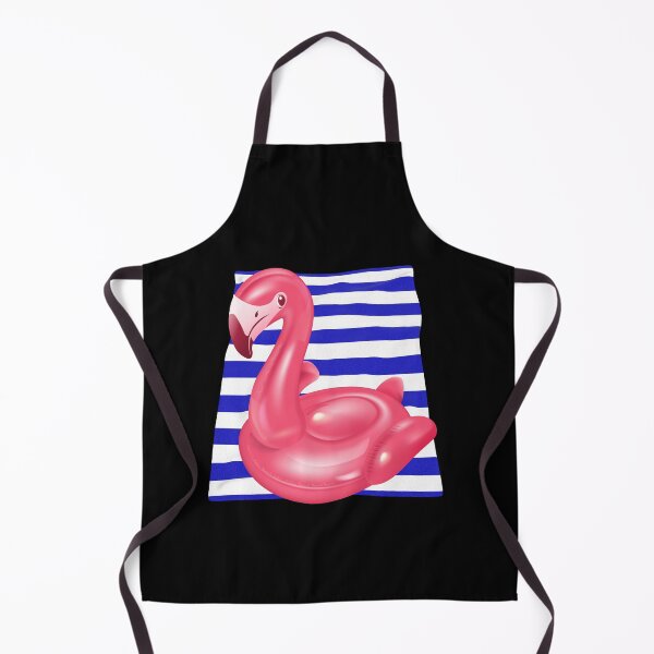 Item preview, Pink Flamingo Pool Float on Striped Beach Towel – Summer Vibes designed and sold by GusiaTreasures.