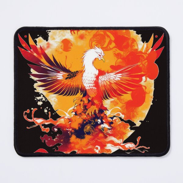 Item preview, Phoenix Rebirth Artwork – Fiery Rising Bird with Smoke & Flames – Mythical Spiritual Design designed and sold by Daagath.