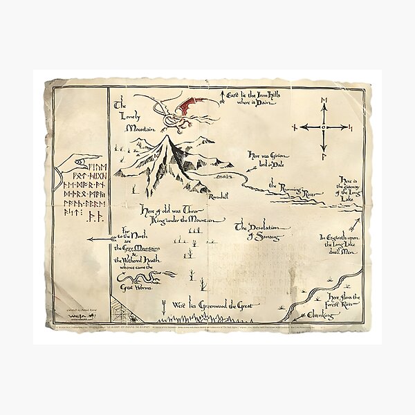 Item preview, Thorin's Map (Hobbit Map) designed and sold by ImagineThreads.