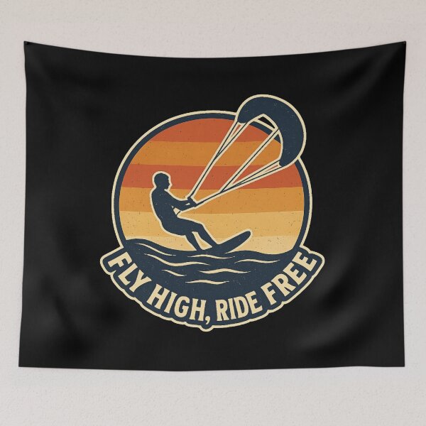 Item preview,  Kitesurf Retro – Fly High Ride Free – Vintage Surf Design designed and sold by OTSC.