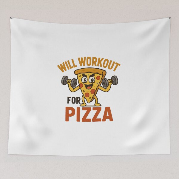 Item preview, Will Workout For Pizza designed and sold by Anupios.