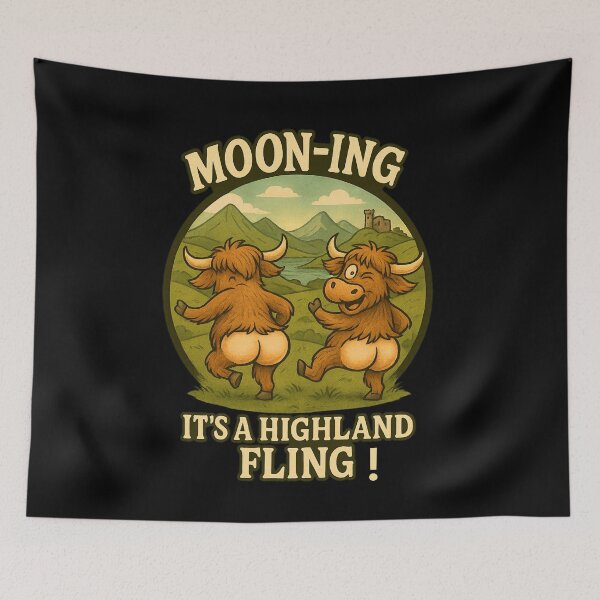 Item preview, Cow's World :  Moon-ing  It's a Highland Fling  designed and sold by bazstees54.