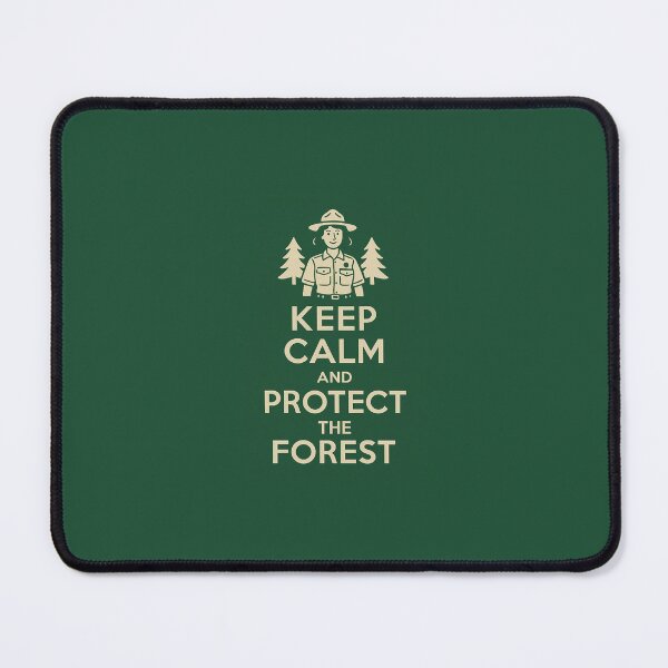 Item preview, Keep Calm and Protect the Forest – Vintage-Style Eco Poster with Female Ranger designed and sold by kato van meirvenne.