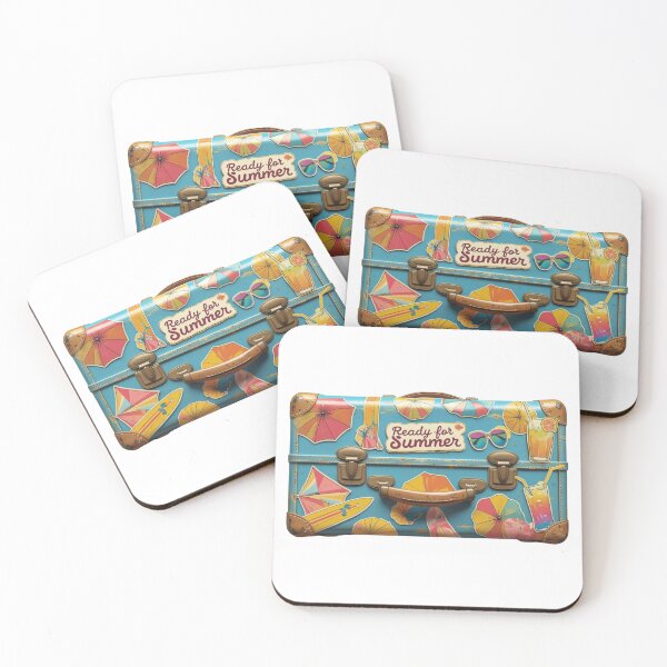 Item preview, Ready for Summer — Retro suitcase design with summer stickers designed and sold by StormArte.