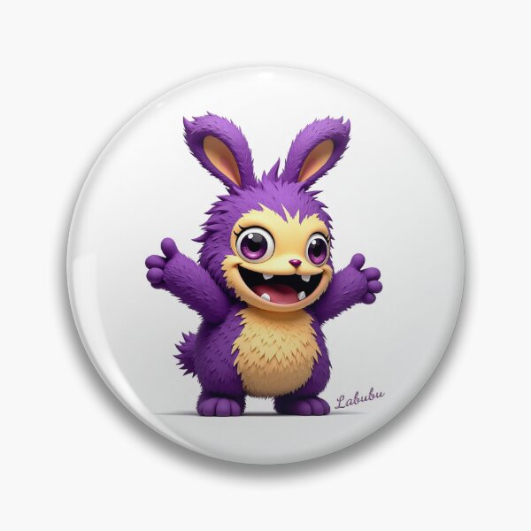 Item preview, Purple and Yellow, Happy, Plush Monster, Hairy Labubu designed and sold by Huskyyy Designs.