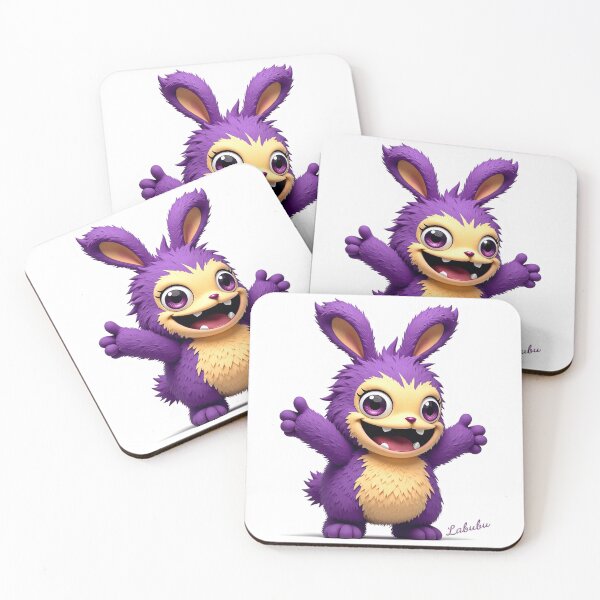 Item preview, Purple and Yellow, Happy, Plush Monster, Hairy Labubu designed and sold by Huskyyy Designs.