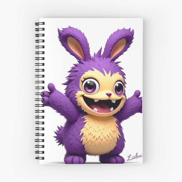 Item preview, Purple and Yellow, Happy, Plush Monster, Hairy Labubu designed and sold by Huskyyy Designs.