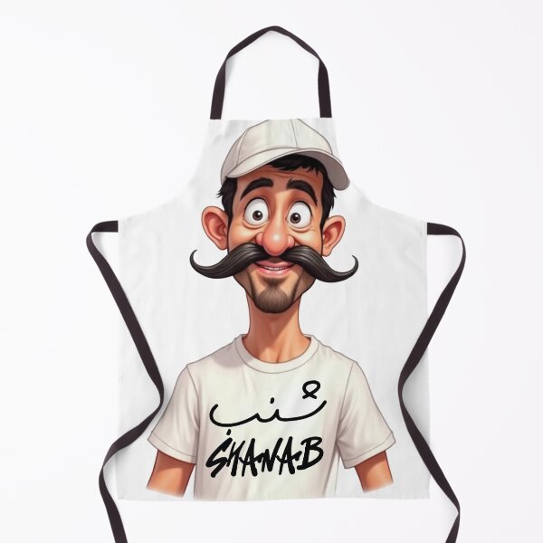 Item preview, Shanab Cartoon Character – Arabic Mustache Vibes designed and sold by Pulse Creativity Designs.