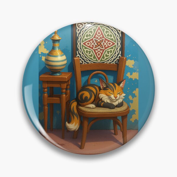 Item preview, Cairo cat with pottery jug in traditional egyptian coffee shop  designed and sold by TuyaArts.