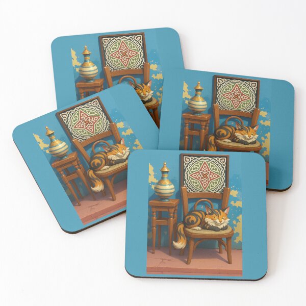 Item preview, Cairo cat with pottery jug in traditional egyptian coffee shop  designed and sold by TuyaArts.