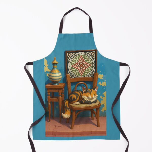 Item preview, Cairo cat with pottery jug in traditional egyptian coffee shop designed and sold by TuyaArts.