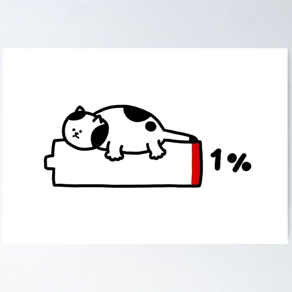 Item preview, a Cat with 1% energy designed and sold by superbaechoo.