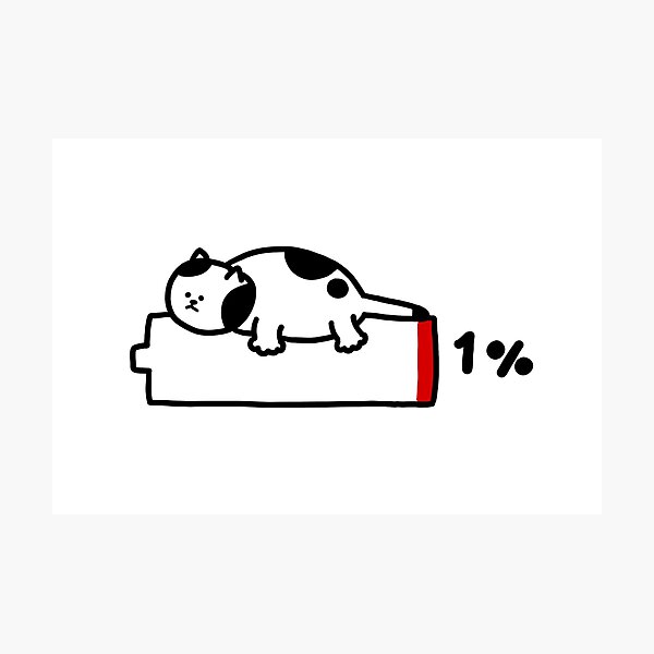Item preview, a Cat with 1% energy designed and sold by superbaechoo.