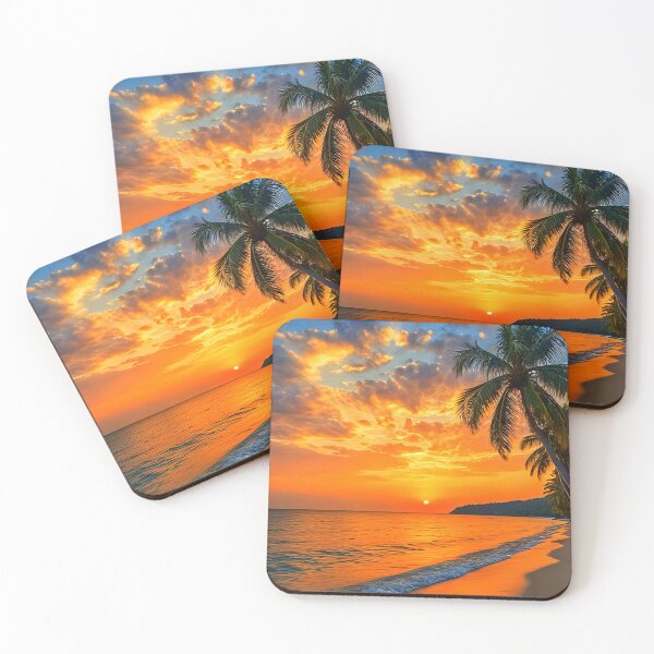 Item preview, Sunset Beach Tropical Palm Tree designed and sold by Fateh-Kro ⭐⭐⭐⭐⭐.