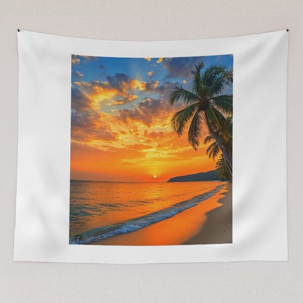 Item preview, Sunset Beach Tropical Palm Tree designed and sold by Fateh-Kro ⭐⭐⭐⭐⭐.