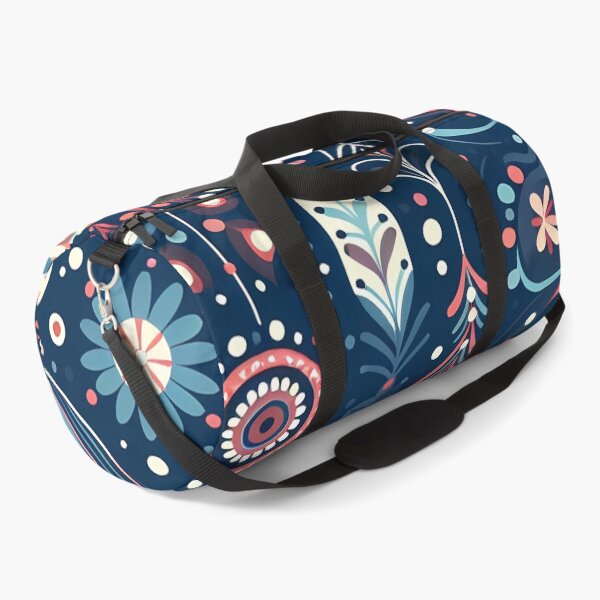 Item preview, Dark Blue Abstract Pattern Whimsical Floral Dotwork - Scandinavian Folk Art by heidiannemorris © designed and sold by FOLK ART FUSION by heidiannemorris.