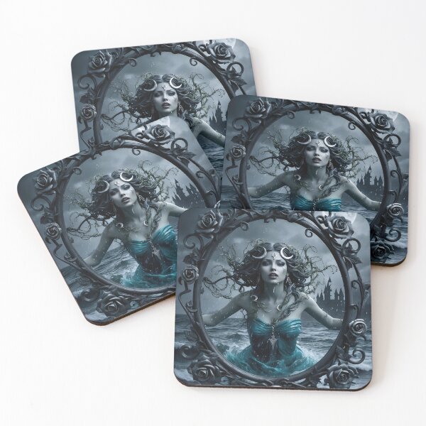Item preview, Gothic Cancer – Dark Moonlit Sea Zodiac Art by LaLi Designs designed and sold by LaLi-Designs.