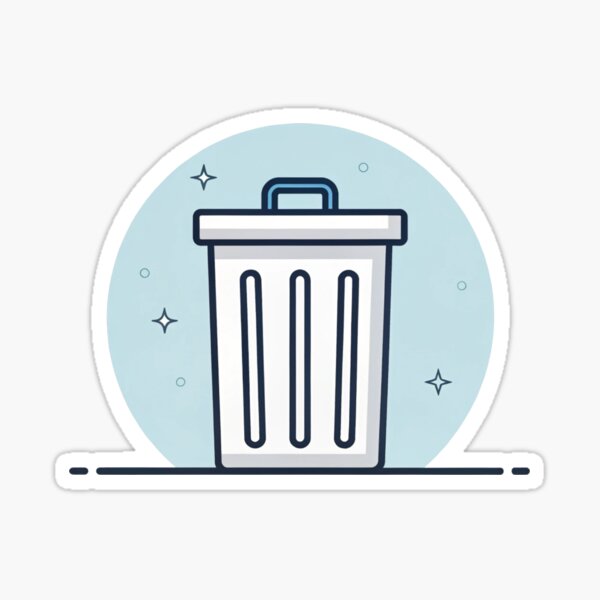 Item preview, cartoon, hand draw, out line, vector, icon, concept, trash can, trash, bin designed and sold by NAVAL00.