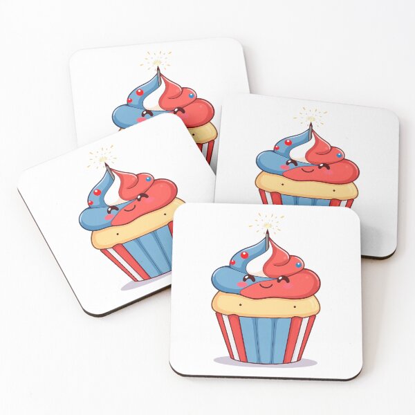 Item preview, Kawaii Patriotic Cupcake – 4th of July Treat designed and sold by DaniArtDesign81.