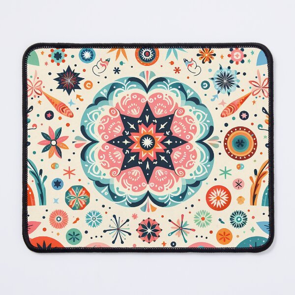 Item preview, Multi-Coloured Abstract Radiance Harmonious Folk Art Design - Scandinavian Folk Art by heidiannemorris © designed and sold by FOLK ART FUSION by heidiannemorris.