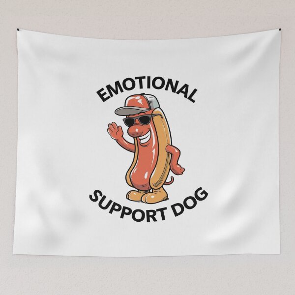 Item preview, Emotional Support, Dog, Hotdog, Snack, funnyfits70, Humor, Funny, retro, vintage, funny quotes, animal humor, designed and sold by FunnyFits70.