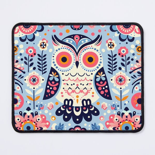 Item preview, Whimsical Owl Folk Art Woodland Friend - Scandinavian Folk Art by heidiannemorris © designed and sold by FOLK ART FUSION by heidiannemorris.