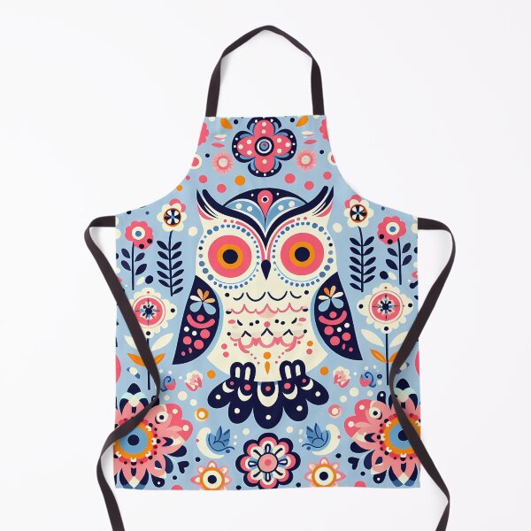 Item preview, Whimsical Owl Folk Art Woodland Friend - Scandinavian Folk Art by heidiannemorris © designed and sold by FOLK ART FUSION by heidiannemorris.