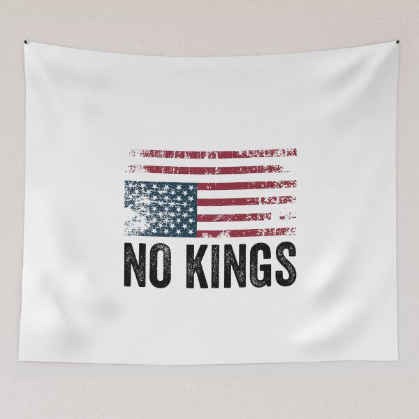 Item preview, No Kings American Flag Upside Down - Anti Fascism designed and sold by PixVib.