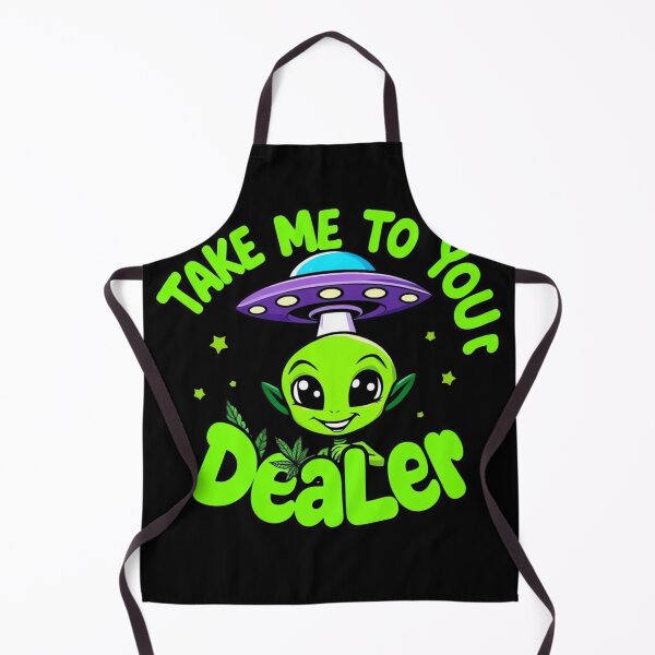 Item preview, Funny Alien Cannabis Design – "Take Me to Your Dealer" – Quirky Cartoon UFO Art designed and sold by ARTReMi.