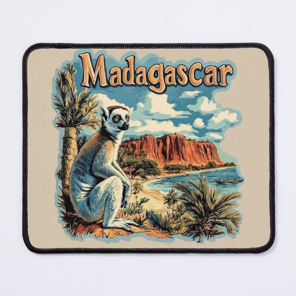 Item preview, Madagascar Scenic - Lemur, Baobab Tree, Coastline designed and sold by Myra365Art.