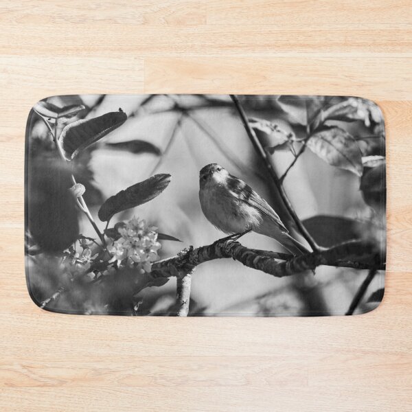 Item preview, I Love Bird cherry flowers. Willow Warbler bw designed and sold by Jouko Lehto Photography.