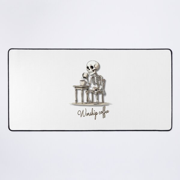 Item preview, worship coffee skeleton design designed and sold by VibeVault12.