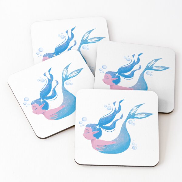 Item preview, Watercolor Mermaid in Trans Pride Colors designed and sold by humnoo.