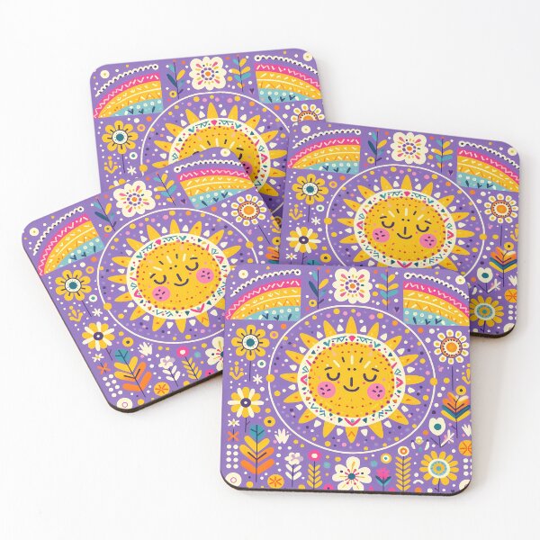 Item preview, Smiling Sun Cheerful Nordic Radiance - Scandinavian Folk Art by heidiannemorris © designed and sold by FOLK ART FUSION by heidiannemorris.