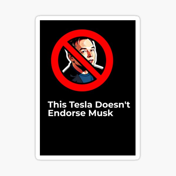 Item preview, Anti Elon Tesla Club - Autoaufkleber Aufkleber Zubehör - Elon Musk ist verrückt!! Social Sticker designed and sold by CapriCreatives.