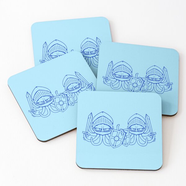 Item preview, 2 Octopus Knight Middle Age Warriors Fighters Sword Shield designed and sold by shirt-o-mat.