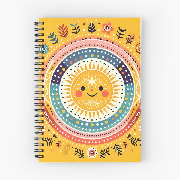 Item preview, Yellow Smiling Sun Vibrant Nordic Radiance - Scandinavian Folk Art by heidiannemorris © designed and sold by FOLK ART FUSION by heidiannemorris.