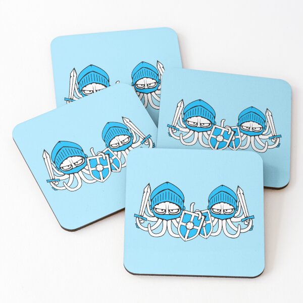 Item preview, 2 Octopus Knight Middle Age Warriors Fighters Sword Shield Team designed and sold by shirt-o-mat.