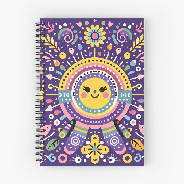 Item preview, Purple Smiling Sun Whimsical Nordic Radiance - Scandinavian Folk Art by heidiannemorris © designed and sold by FOLK ART FUSION by heidiannemorris.