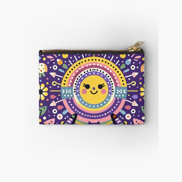Item preview, Purple Smiling Sun Whimsical Nordic Radiance - Scandinavian Folk Art by heidiannemorris © designed and sold by FOLK ART FUSION by heidiannemorris.